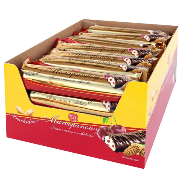 Marcepan w czekoladzie baton wiśnia 28x90g Wolność