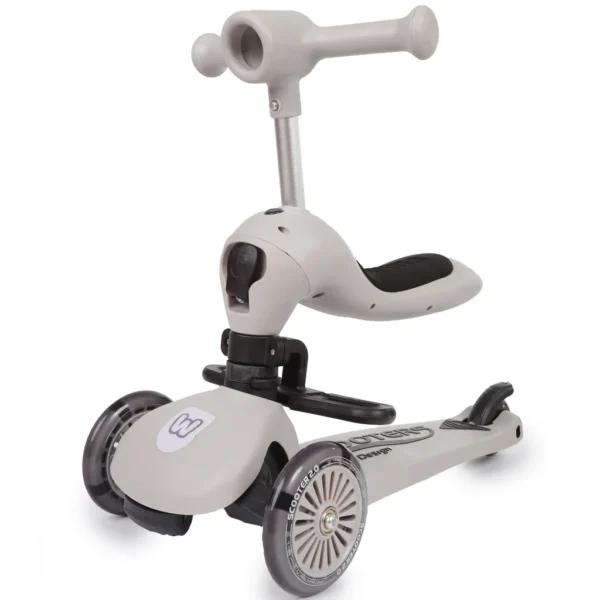 Hulajnoga dla dzieci trójkołowa 2w1 LED szara Scooflie Webben - obrazek 4