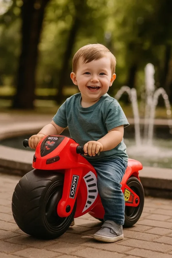 Jeździk motor dla dzieci 1-2 lata czerwony M-Tour Webben - obrazek 10