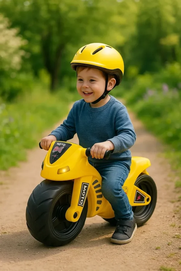 Jeździk motor dla dzieci 1-2 lata żółty M-Tour Webben - obrazek 7