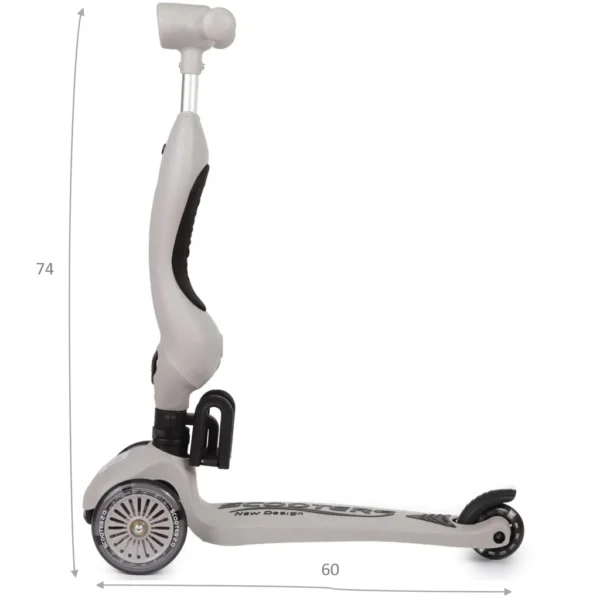 Hulajnoga dla dzieci trójkołowa 2w1 LED szara Scooflie Webben - obrazek 9