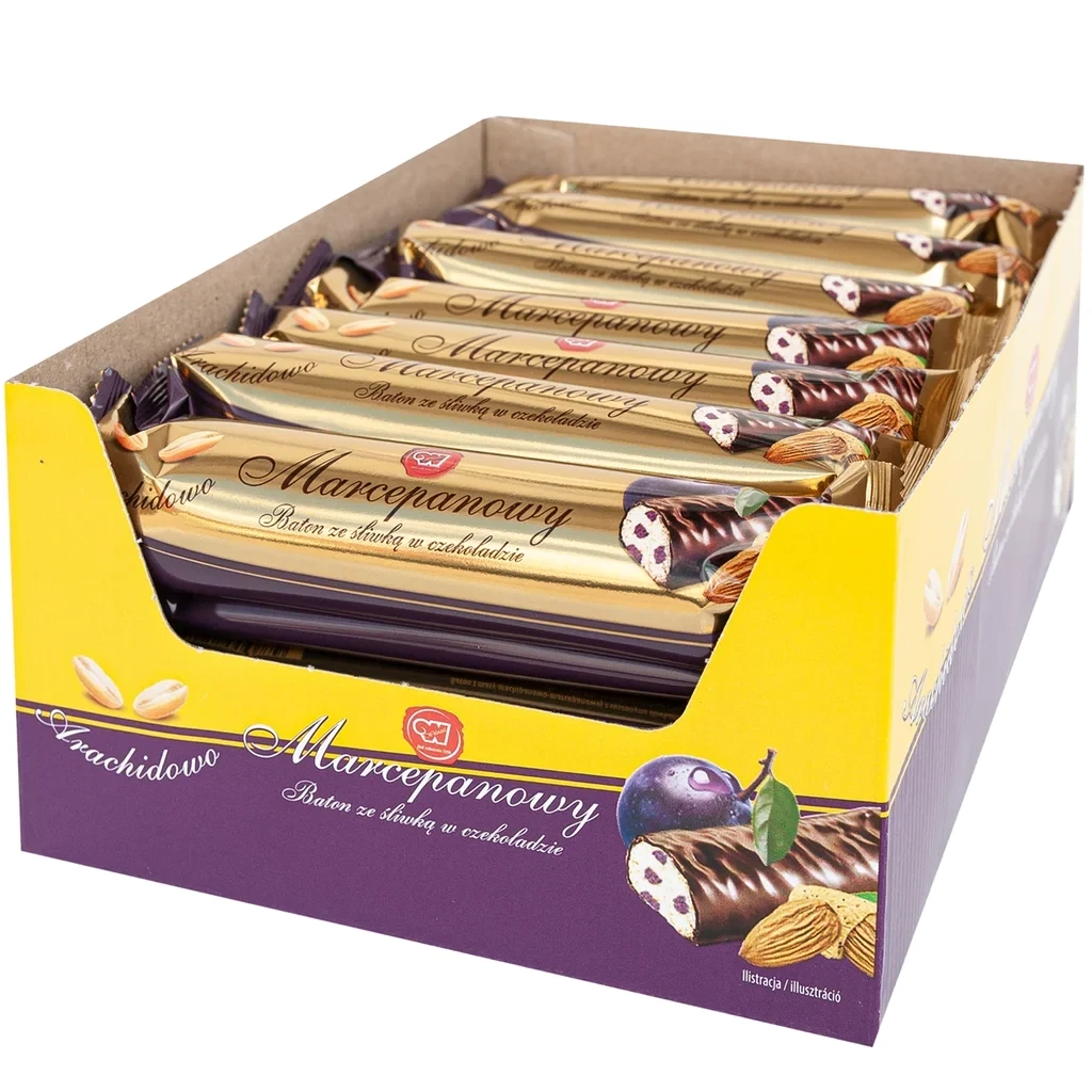 Baton marcepanowy ze śliwką w czekoladzie – 28×90 g