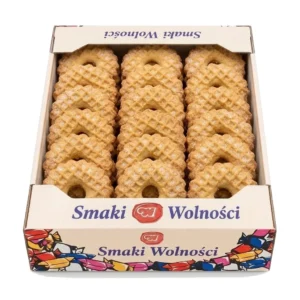 Kruche ciasteczka z dziurką i cukrem Maja — karton 1 kg