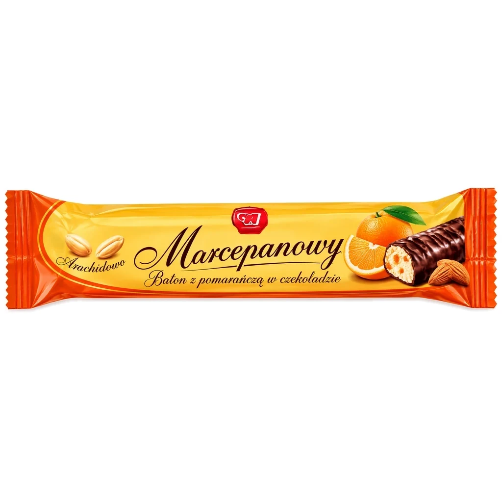 Baton marcepanowy z pomarańczą w czekoladzie – pojedynczy baton