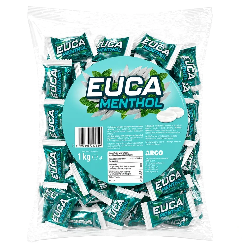 Cukierki eukaliptusowe z mentolem Euca Menthol — worek 1 kg