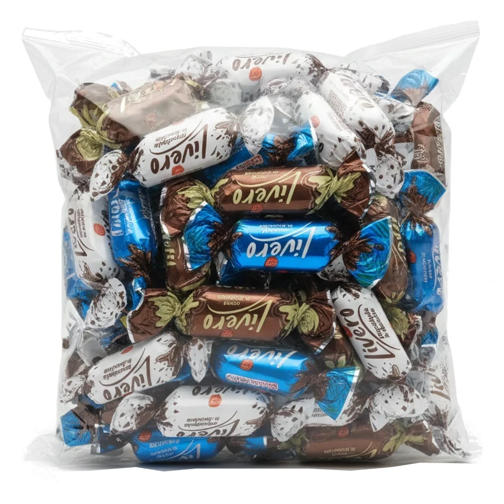 Cukierki Livero w czekoladzie, mix smaków — torebka 1 kg