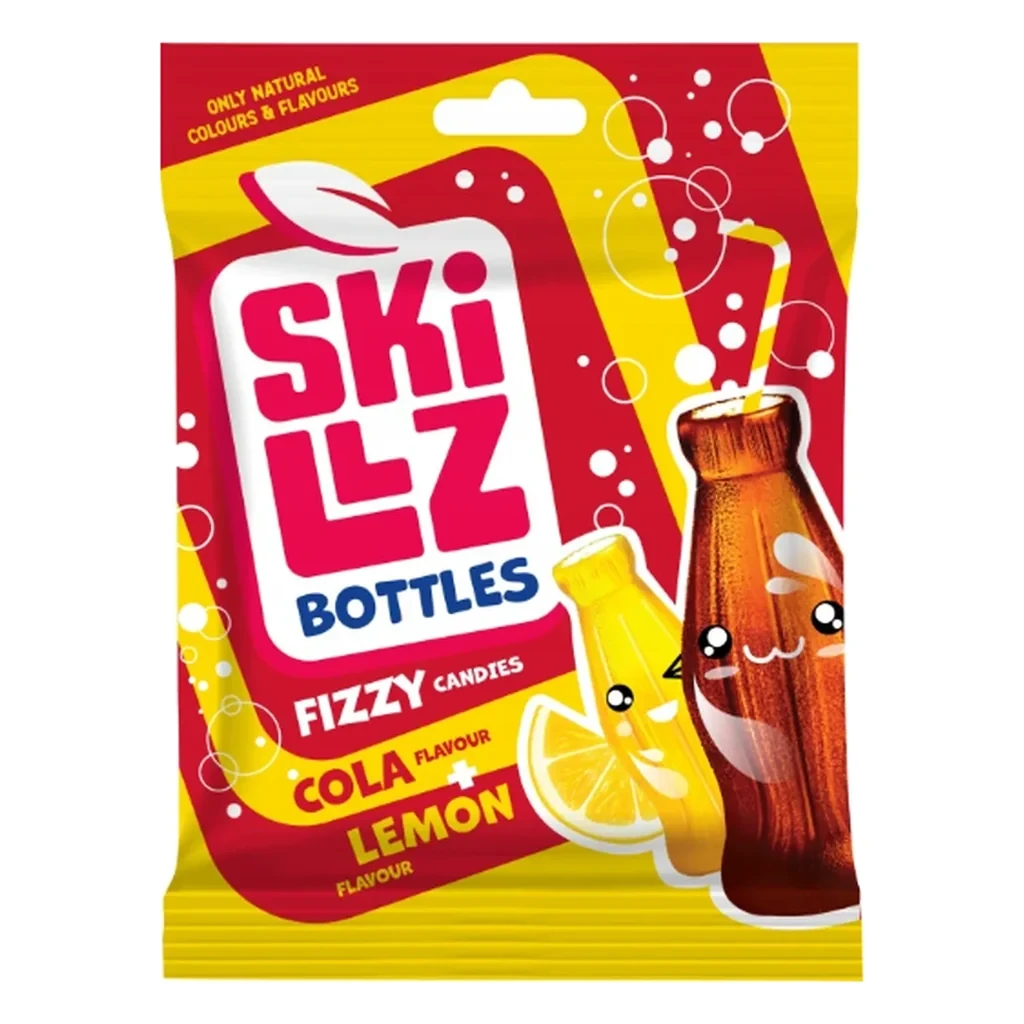 Cukierki musujące Skillz Bottles w kształcie buteleczek — opakowanie 77 g