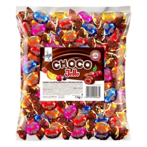 Cukierki owocowe w czekoladzie Chocojello — torebka 1 kg