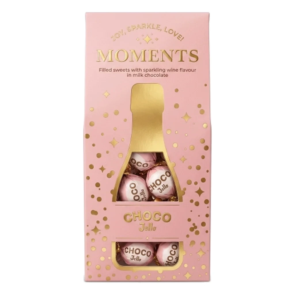 Cukierki o smaku prosecco w czekoladzie Chocojello Moments — karton prezentowy 75 g