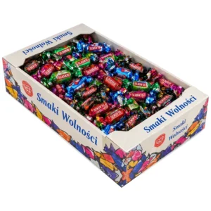Cukierki Śląskie — karton zbiorczy 3 kg, kolorowy mix cukierków z napisem Śląskie