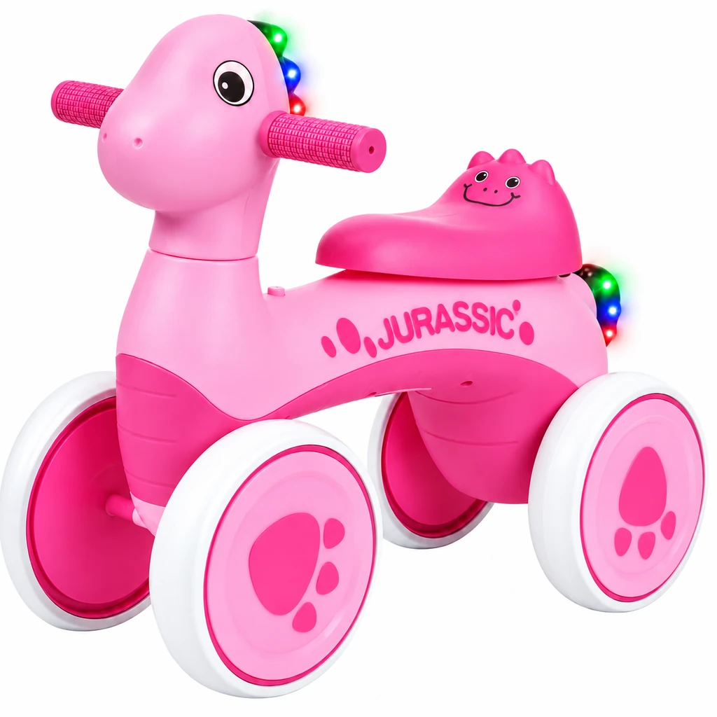 Jeździk dinozaur dla dziewczynki – Rexer, różowy