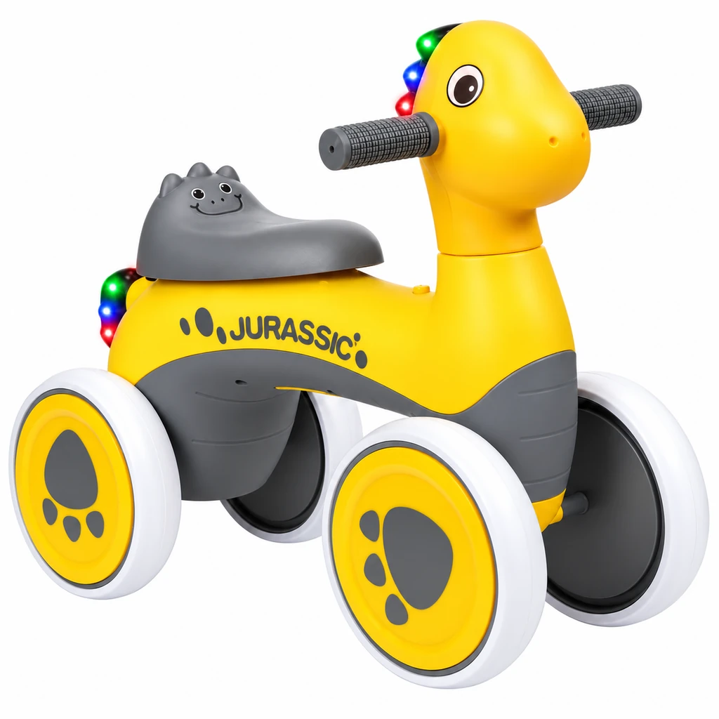 Jeździk dinozaur z melodiami – Rexer, żółto-szary – ujęcie 2