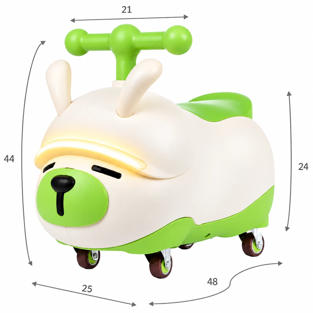 Jeździk dla rocznego dziecka – Fluffy, zielony – ujęcie 5