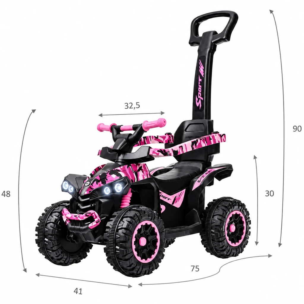 Quad jeździk dla dziewczynki – Quaddie, różowy – ujęcie 5