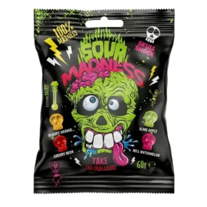 Kwaśne cukierki Sour Madness Classic — opakowanie 60 g