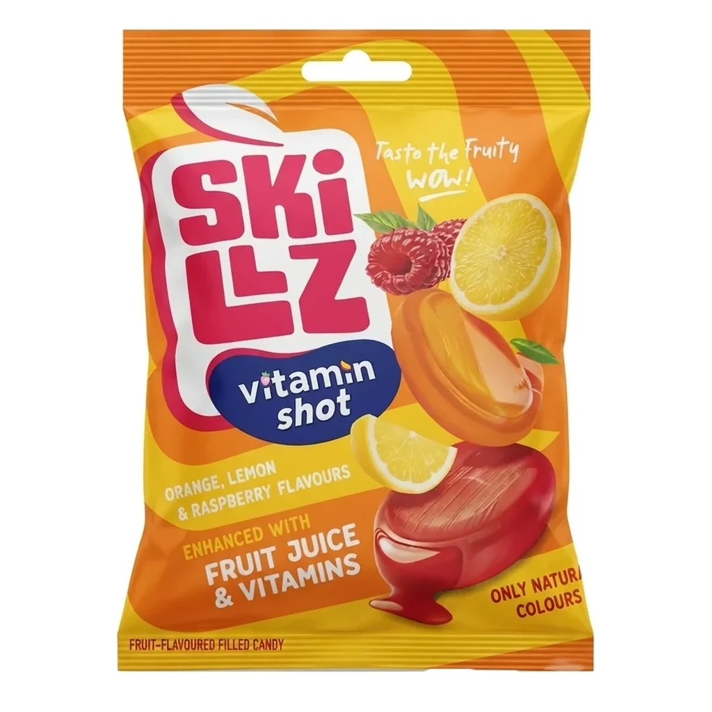 Landrynki owocowe z witaminami Skillz Vitamins — opakowanie 90 g